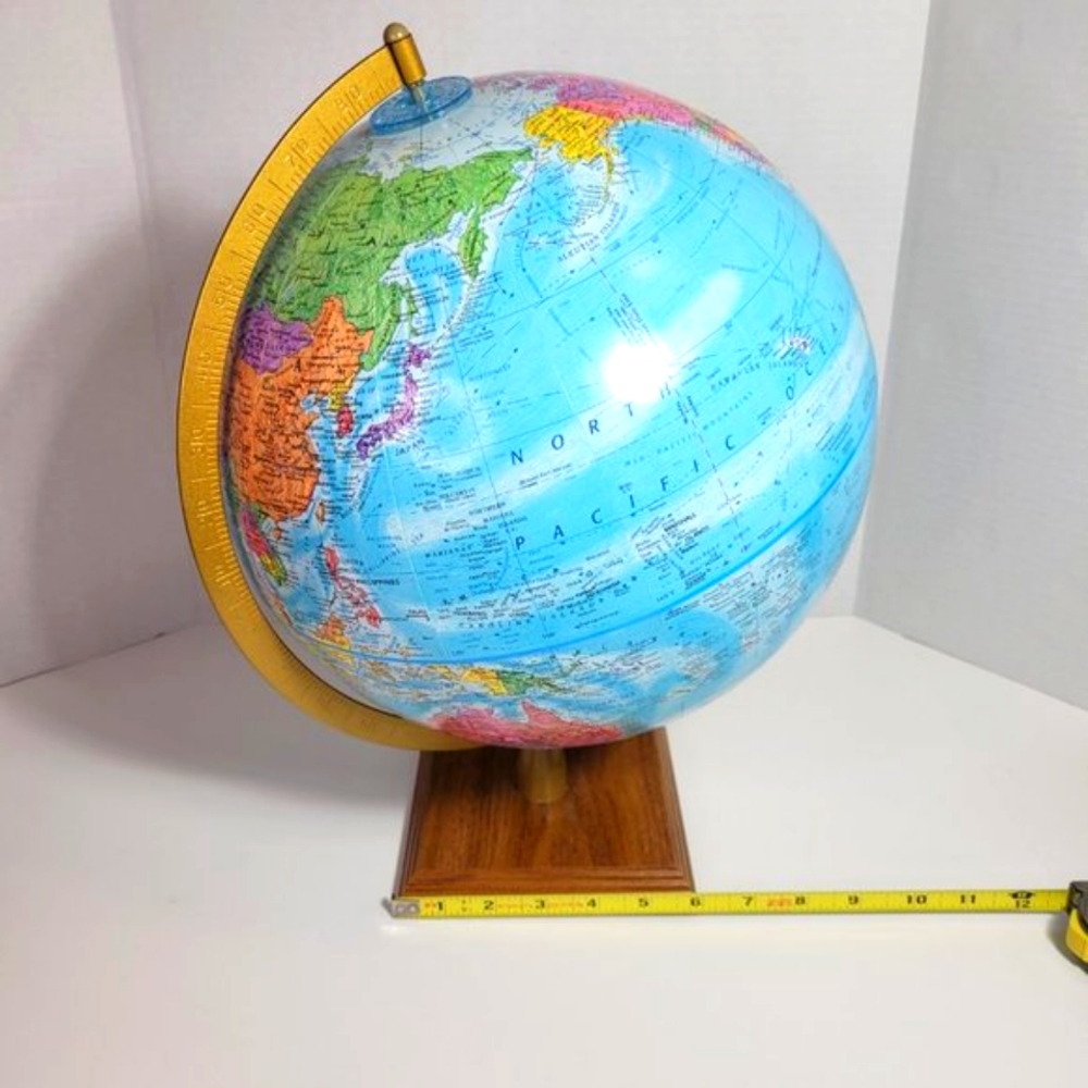 GlobeMaster 12" Dia Globe on Wood Stand